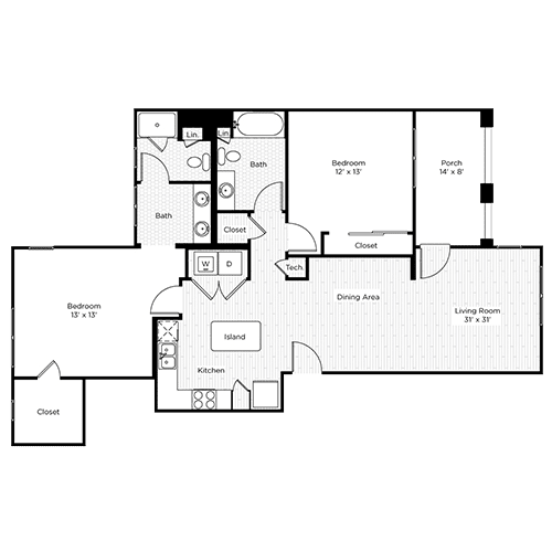 Floor Plans 2 Bedroom Apartments Denver